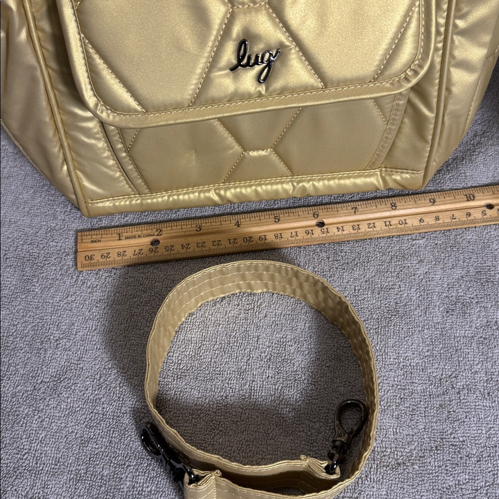 Lug Toss convertible Crossbody bag Shimmering gold Bag adjustable - Picture 9 of 14
